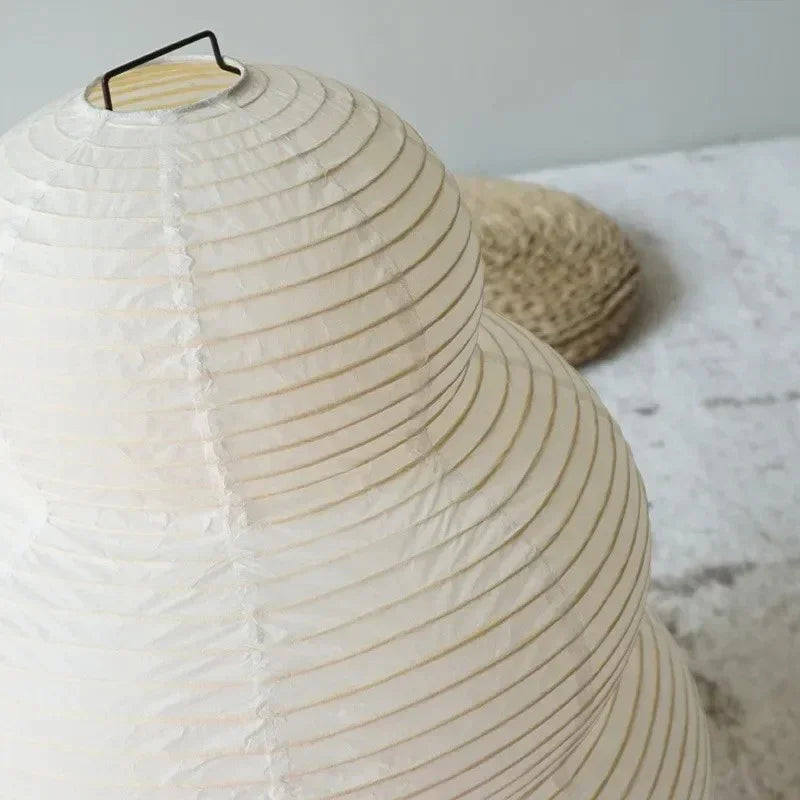 Lámpara de Pie Estilo Japandi | Pantalla de Papel Decorativa de Tres Niveles-Lamp-SeemSeem