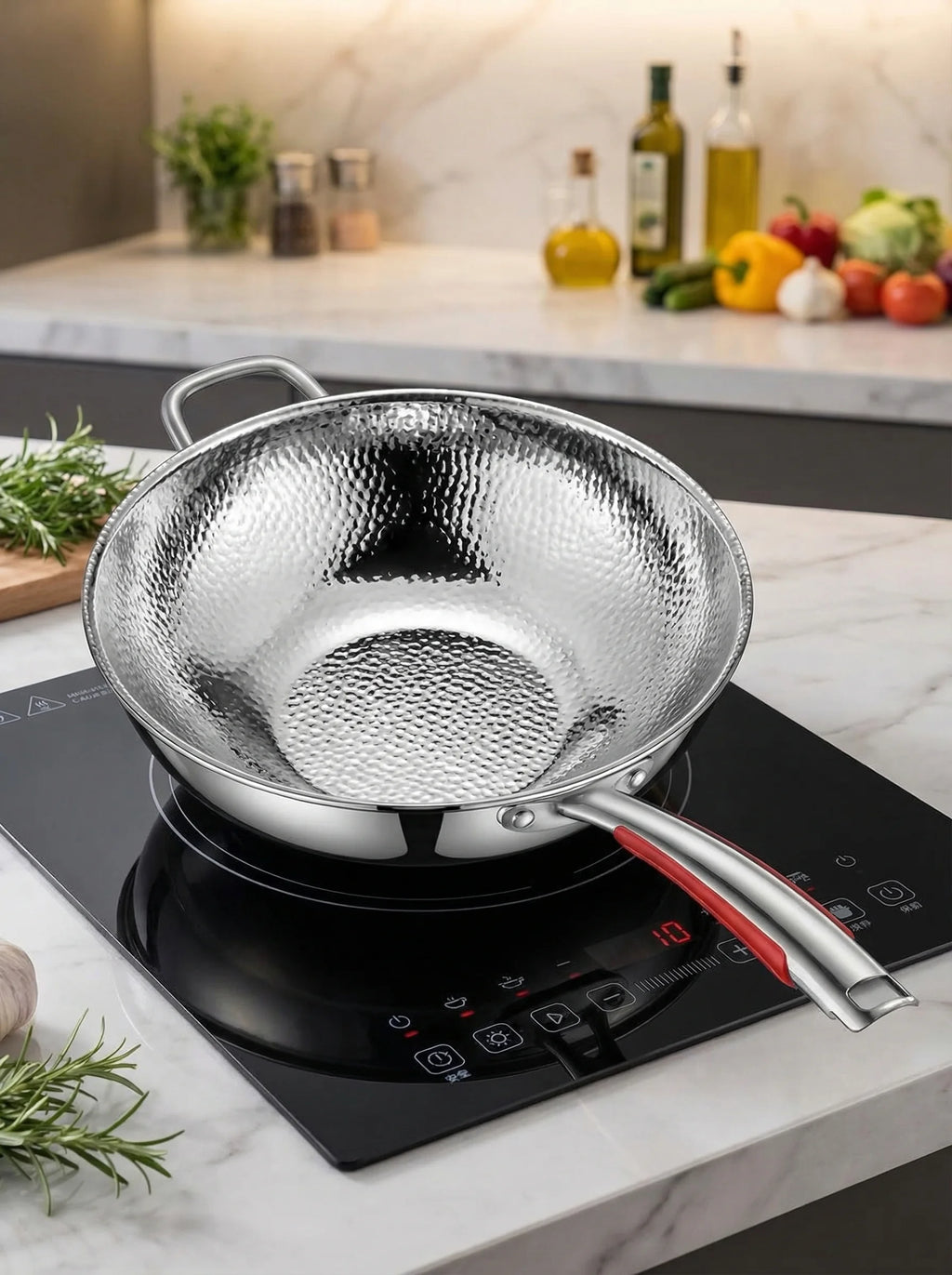 Sartén Wok Para Inducción | Wok De Acero Inoxidable Para Cocinar-Frying Pan-SeemSeem