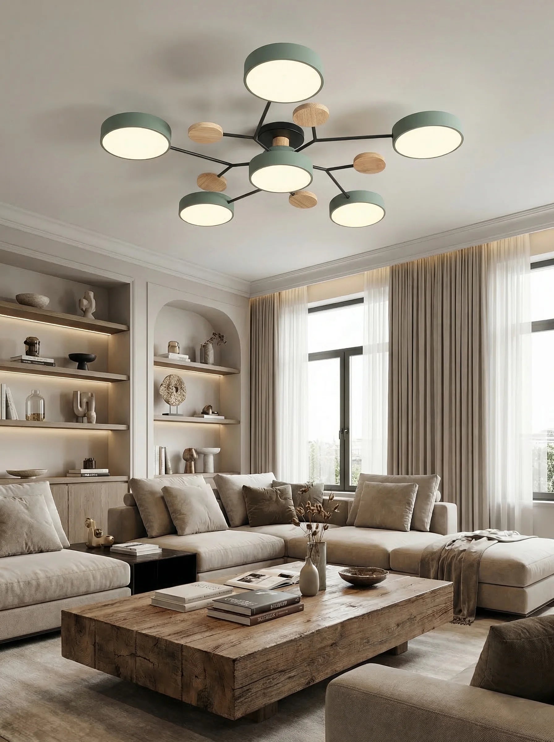 Lámpara De Techo LED Moderna Para Salón | Plafón Circular Moderno-Ceiling Light-SeemSeem