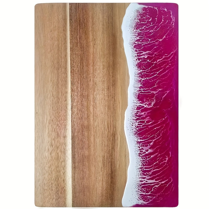 Tabla De Cortar Artesanal | Tabla De Madera Con Diseño Océano En Resina-cutting-SeemSeem