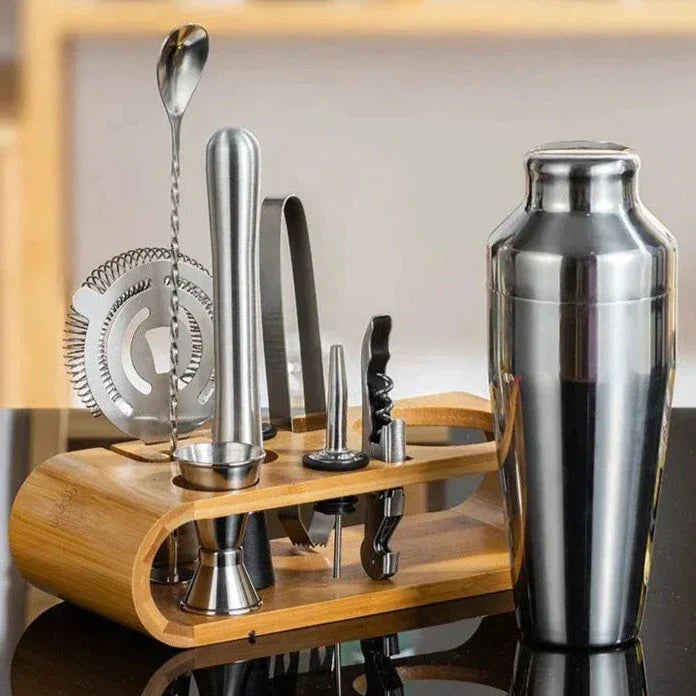 Set de Coctelería Profesional | Kit de Bartender con Soporte de Bambú-barware-SeemSeem