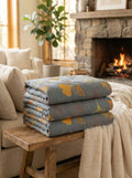 Manta Floral De Algodón Para Sofá | Manta Decorativa Con Hojas Para Cama-Blanket-SeemSeem