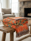 Manta Reversible Floral Para Sofá | Manta Decorativa De Algodón Para Cama-Blanket-SeemSeem