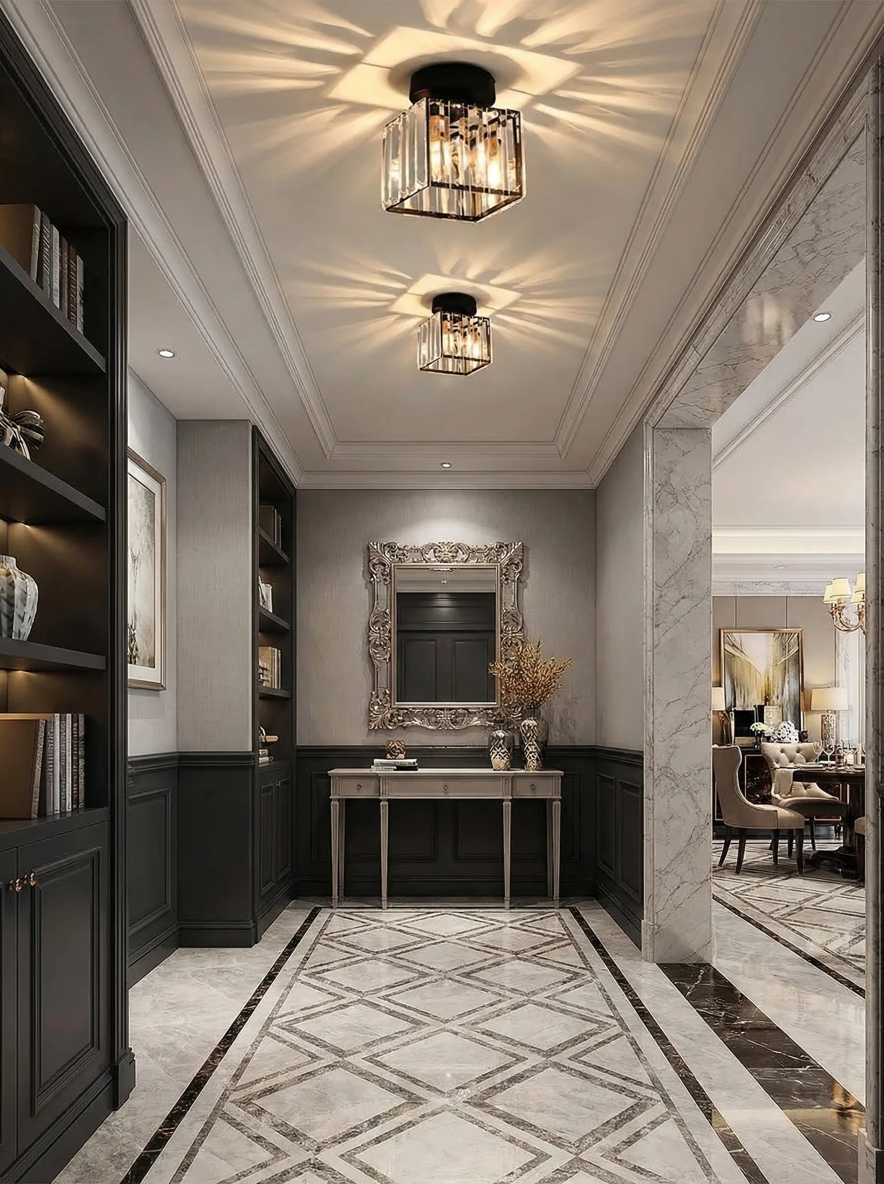 Lámpara De Techo Moderna Negra | Plafón LED Para Pasillo Cocina Y Dormitorio-Ceiling Light-SeemSeem