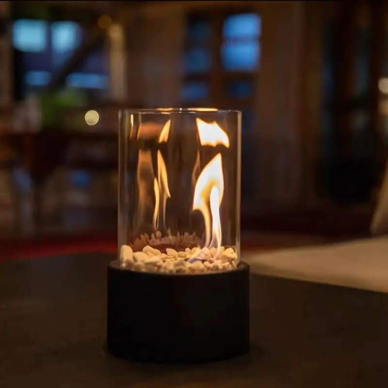 Chimenea De Mesa De Bioetanol | Fogón Decorativo Con Cristal Protector-Fireplaces-SeemSeem