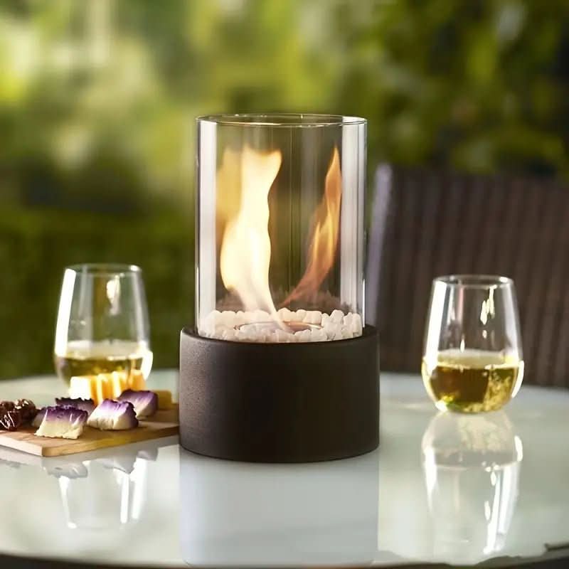 Chimenea De Mesa De Bioetanol | Fogón Decorativo Con Cristal Protector-Fireplaces-SeemSeem