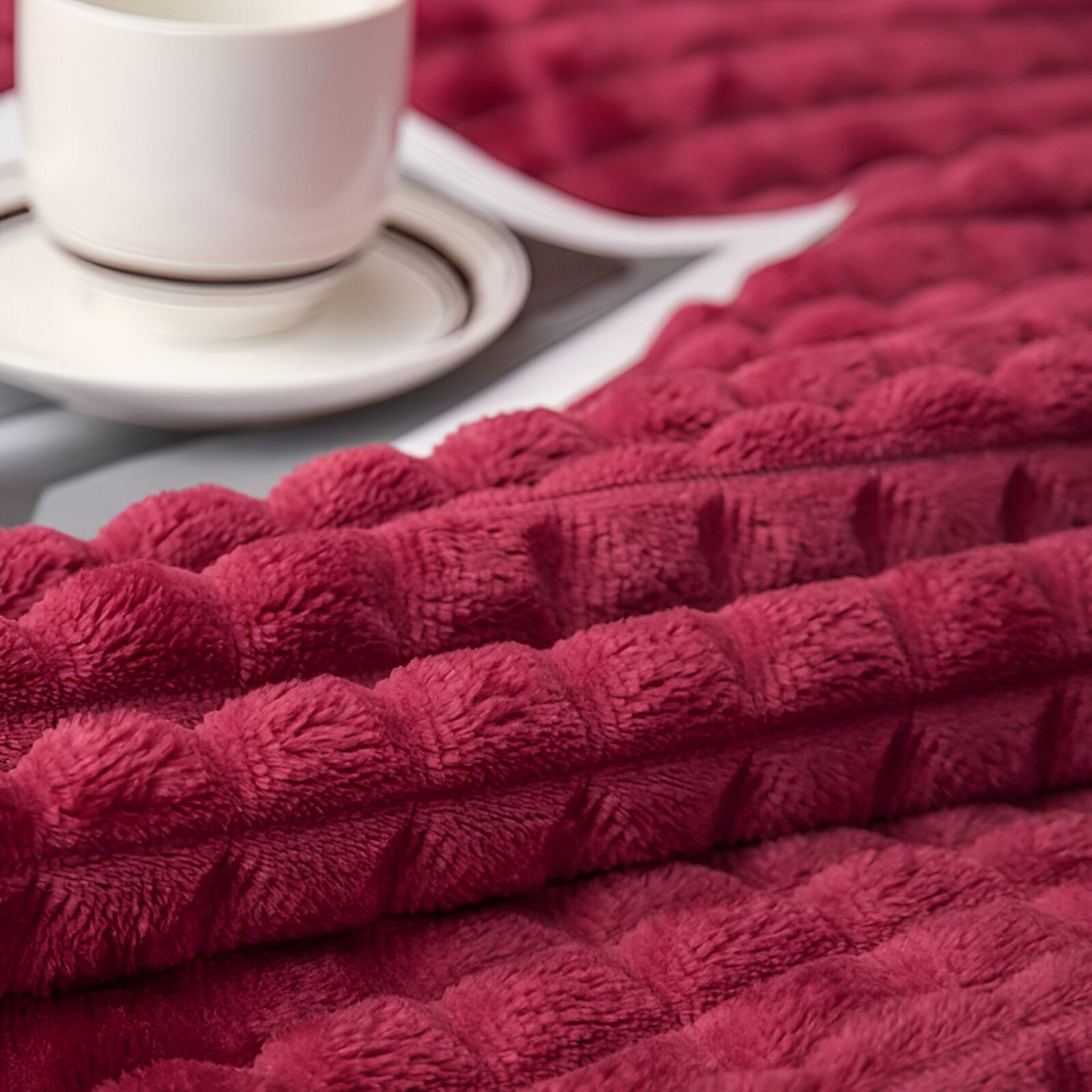 Manta Acanalada De Franela | Cobija Suave Para Sofá Y Cama-Blanket-SeemSeem