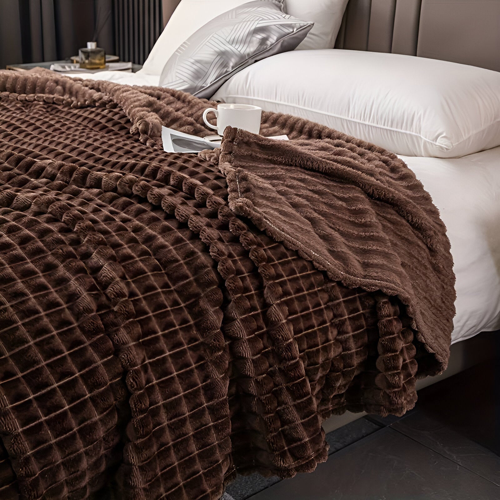 Manta Acanalada De Franela | Cobija Suave Para Sofá Y Cama-Blanket-SeemSeem