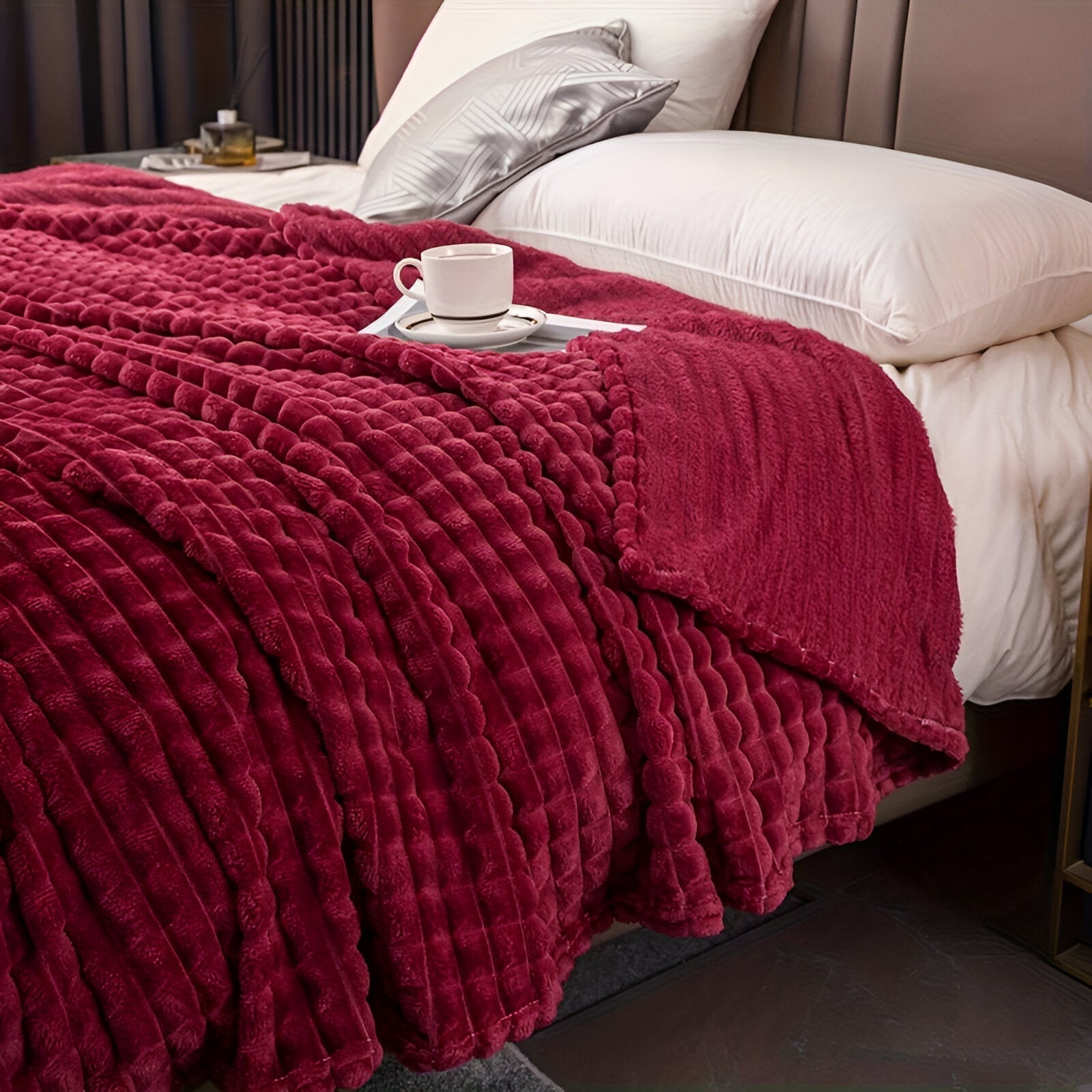 Manta Acanalada De Franela | Cobija Suave Para Sofá Y Cama-Blanket-SeemSeem