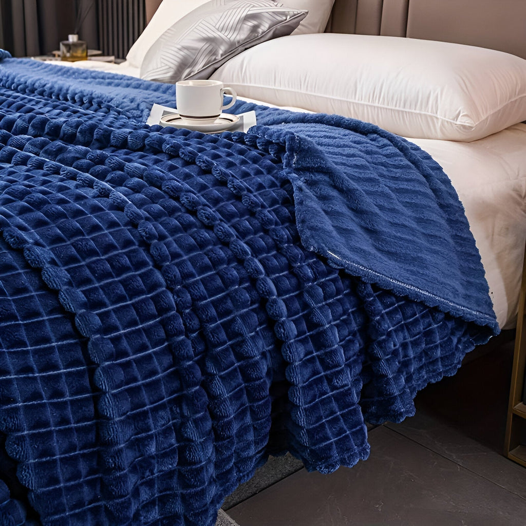 Manta Acanalada De Franela | Cobija Suave Para Sofá Y Cama-Blanket-SeemSeem