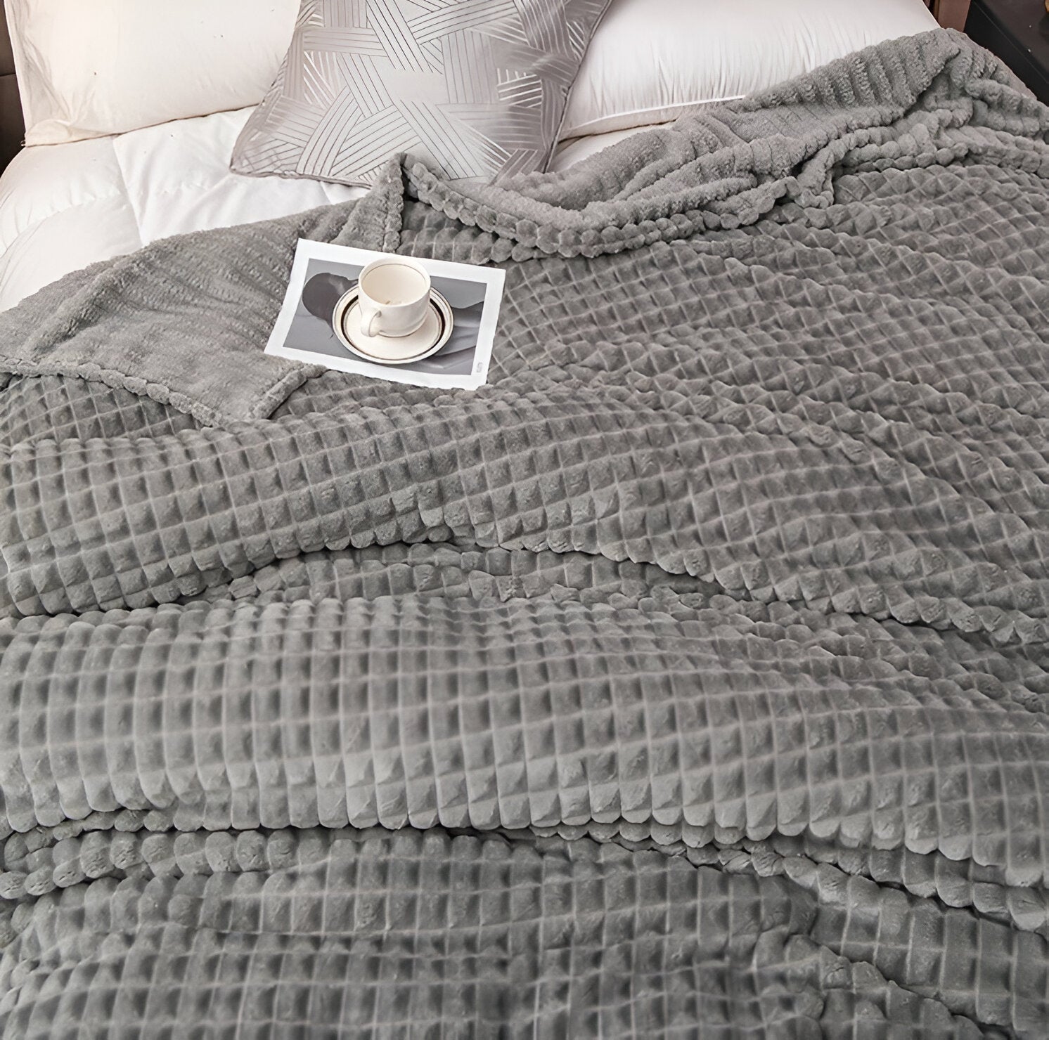 Manta Acanalada De Franela | Cobija Suave Para Sofá Y Cama-Blanket-SeemSeem
