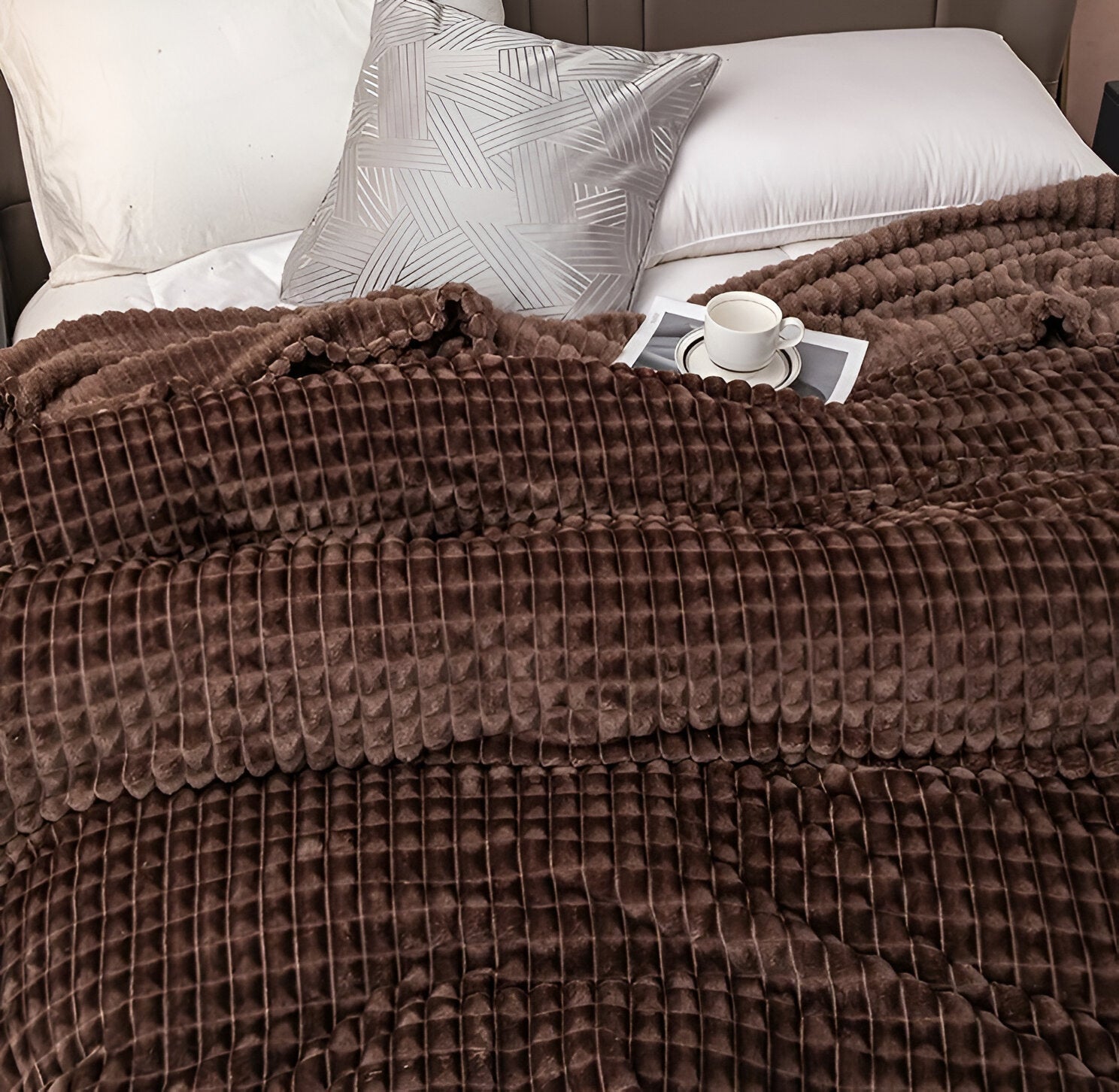 Manta Acanalada De Franela | Cobija Suave Para Sofá Y Cama-Blanket-SeemSeem