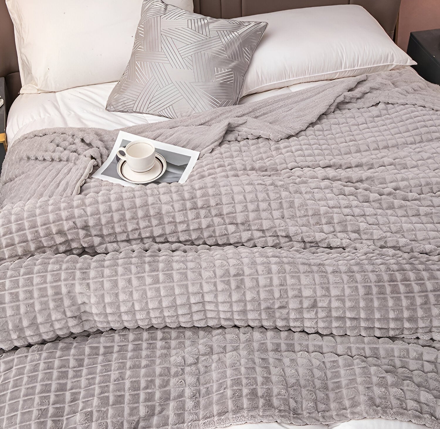 Manta Acanalada De Franela | Cobija Suave Para Sofá Y Cama-Blanket-SeemSeem