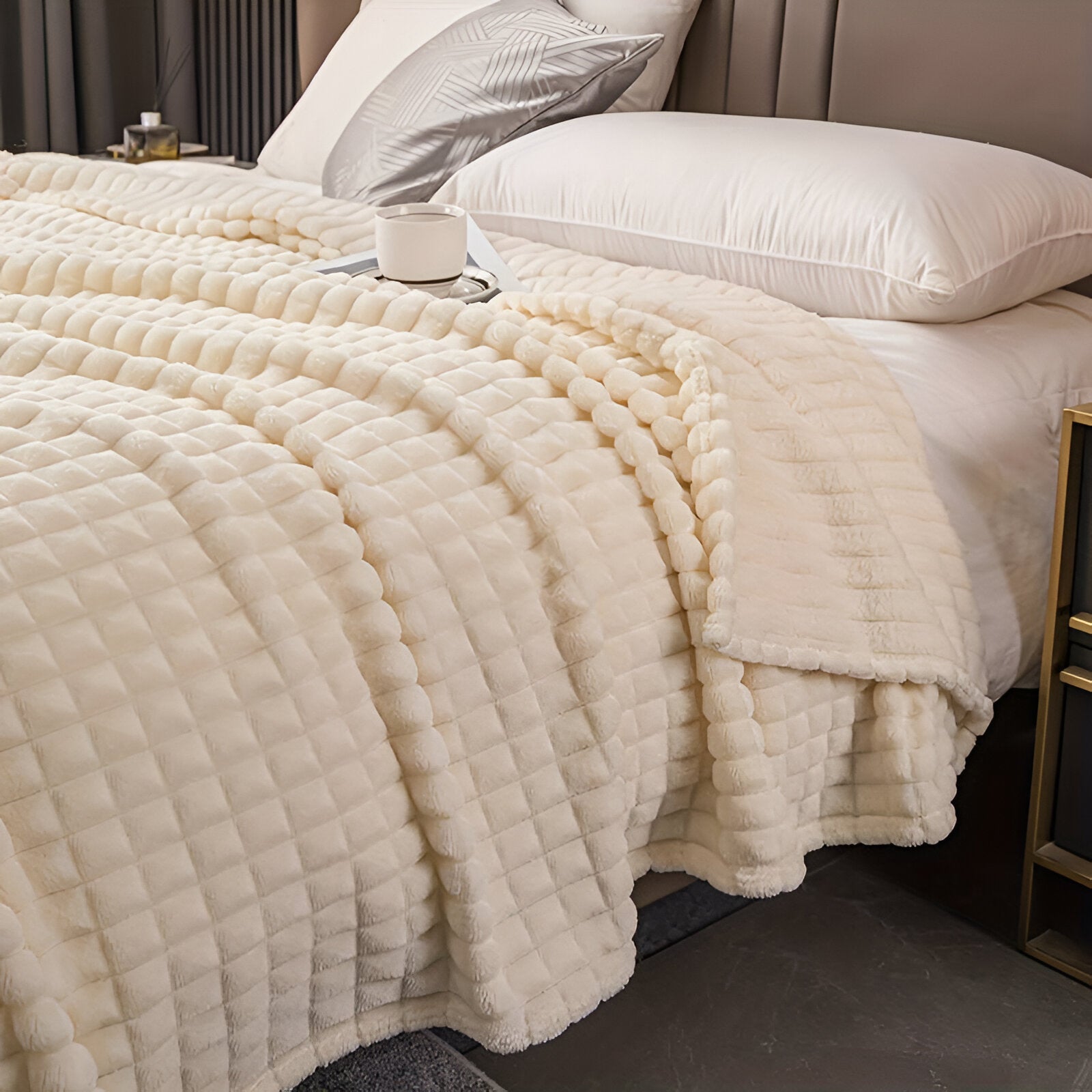 Manta Acanalada De Franela | Cobija Suave Para Sofá Y Cama-Blanket-SeemSeem