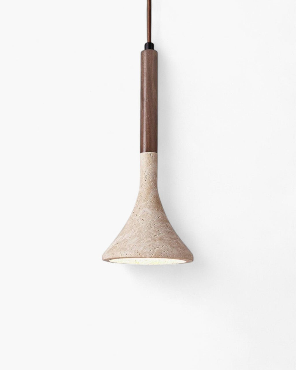 Lámpara Colgante Travertino | Diseño Minimalista Con Detalles De Madera-Lamp-SeemSeem