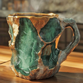 Taza Efecto Cristal Mineral | Asa Integrada Forma Irregular Para Café y Té-mugs-SeemSeem