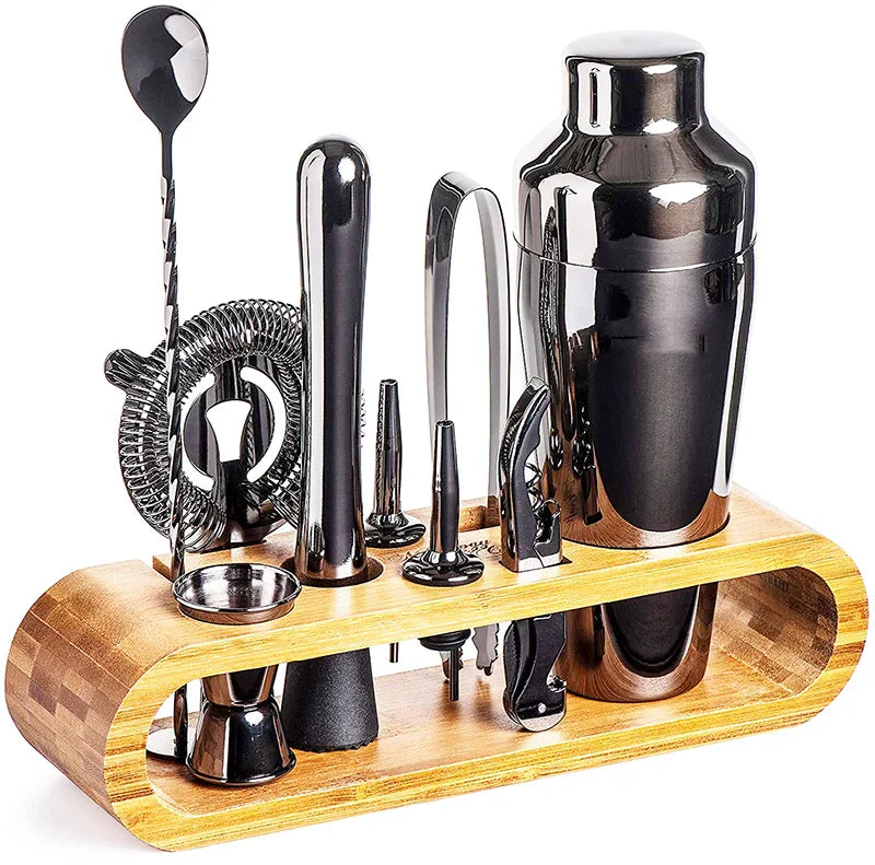 Set de Coctelería Profesional | Kit de Bartender con Soporte de Bambú-barware-SeemSeem