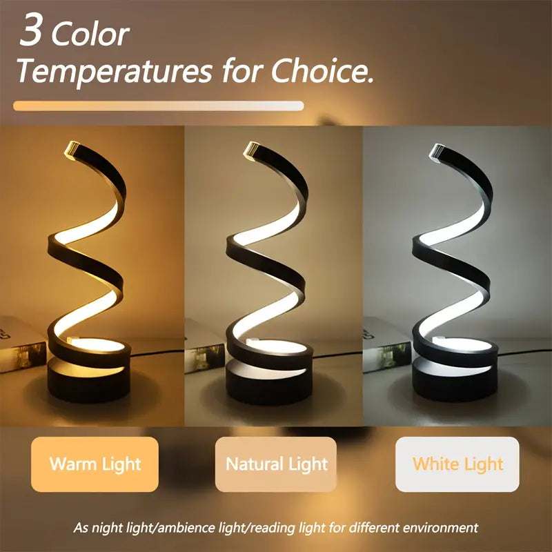Lámpara de Mesa LED Espiral | Iluminación Moderna Decorativa-Lamp-SeemSeem