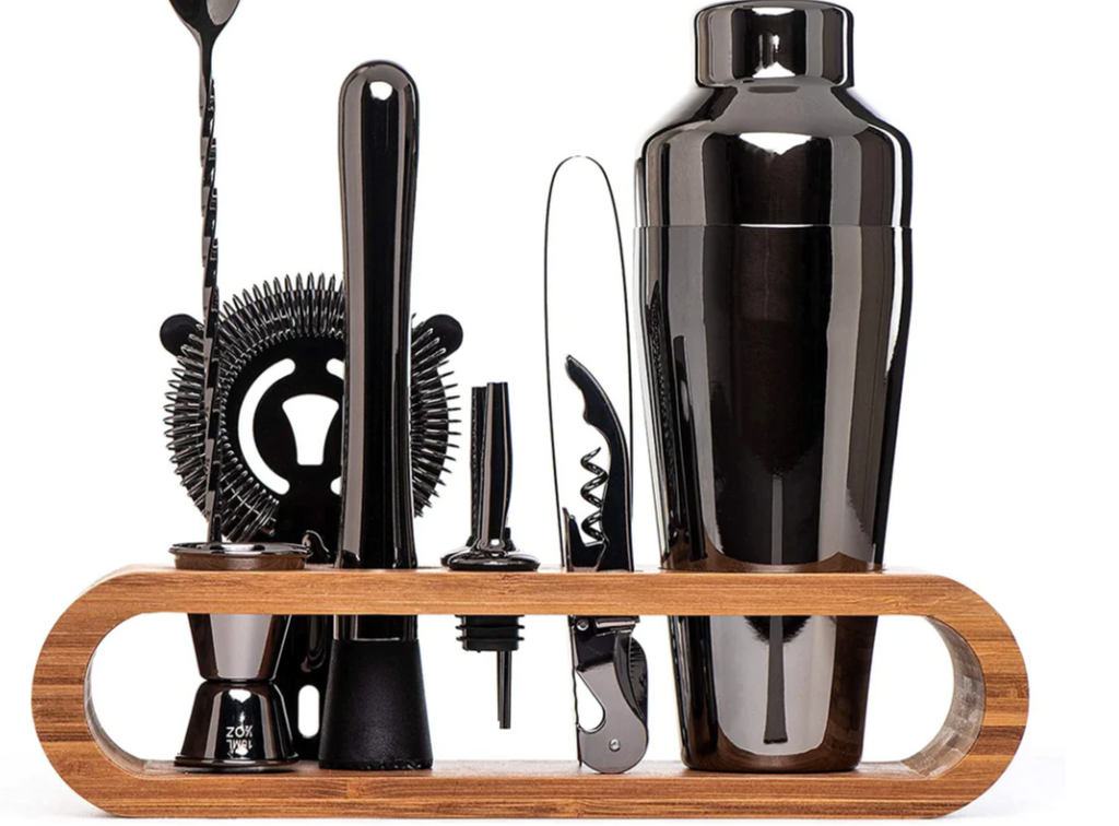 Set de Coctelería Profesional | Kit de Bartender con Soporte de Bambú-barware-SeemSeem