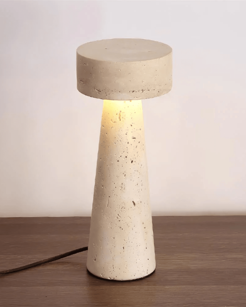 Lámpara De Mesa Travertino | Diseño Escultural Minimalista-Lamp-SeemSeem