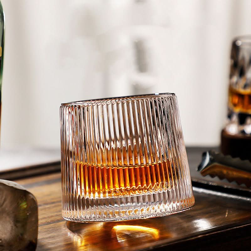 Vaso de Cristal Texturizado | Patrón Geométrico Transparente Para Whisky y Cócteles-glasses-SeemSeem