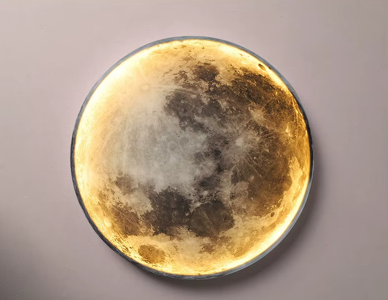 Lámpara LED De Pared Luna Realista | Iluminación Decorativa Astronómica-Lamp-SeemSeem