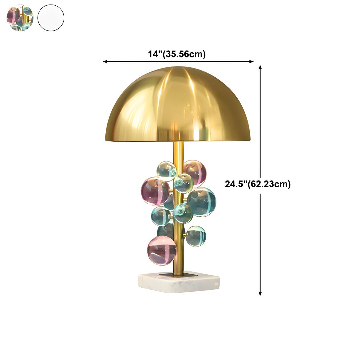 Lámpara De Mesa Decorativa | Pantalla Semiesférica Con Esferas-Lamp-SeemSeem