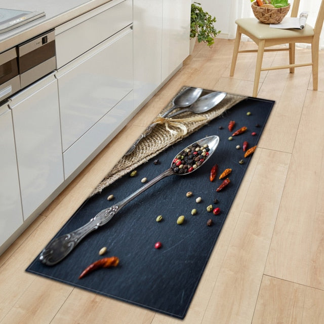 Alfombra De Cocina | Estampado De Cucharas-Rug-SeemSeem