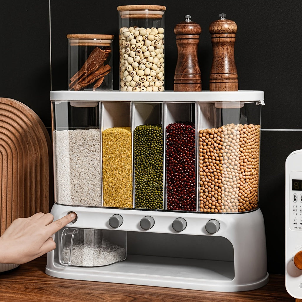 Dispensador De Cereales Y Granos | Organizador De Alimentos Con Dosificación-Containers-SeemSeem
