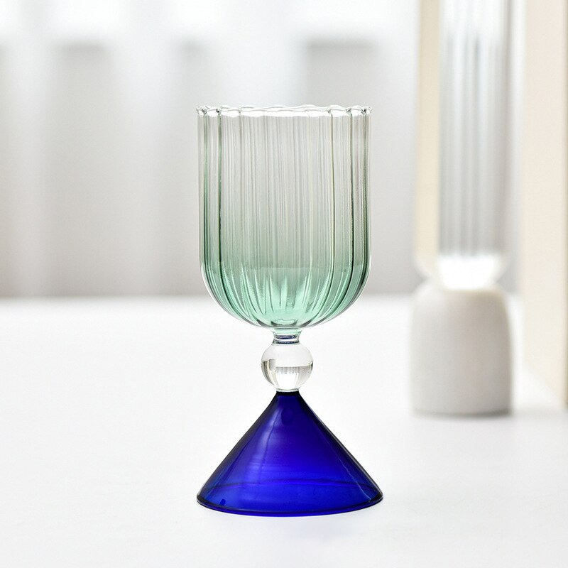 Copa Decorativa Escultural | Base Cónica Geométrica-drinkware-SeemSeem
