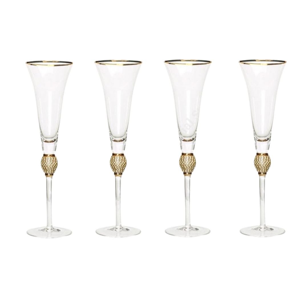 Copas De Champán Con Detalle Decorativo | Set De Copas Para Celebraciones-glasses-SeemSeem