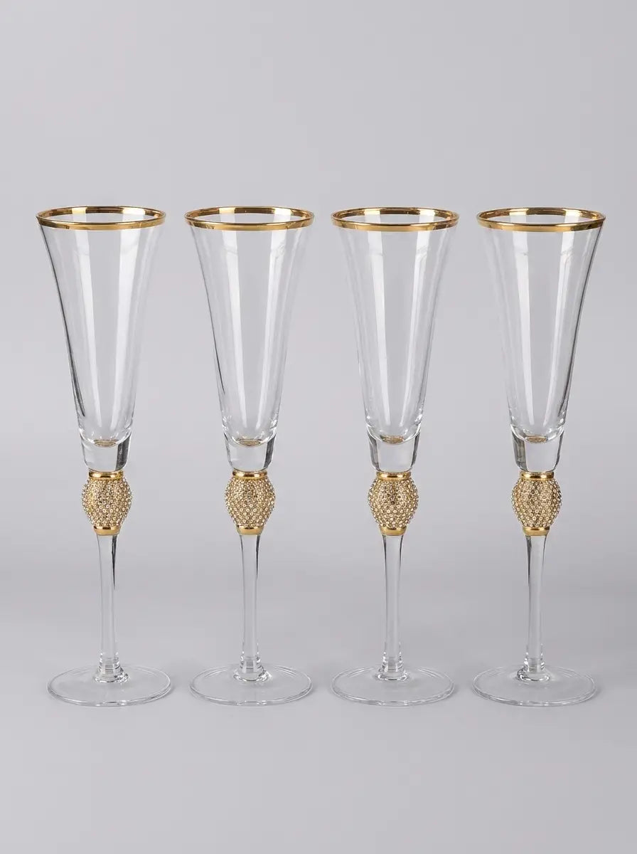Copas De Champán Con Detalle Decorativo | Set De Copas Para Celebraciones