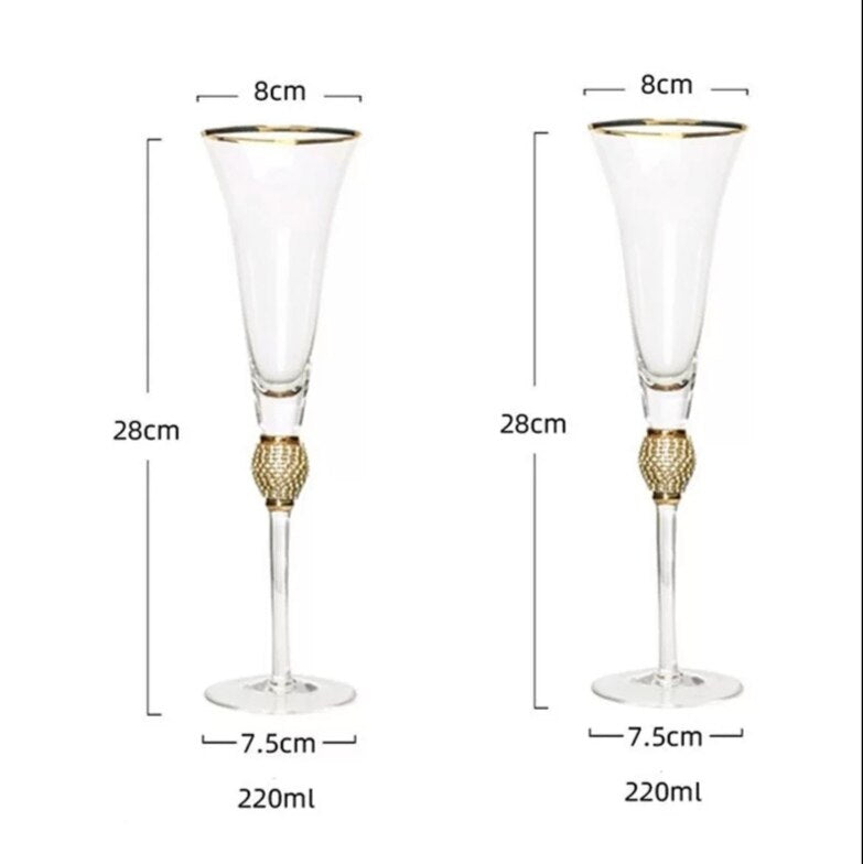 Copas De Champán Con Detalle Decorativo | Set De Copas Para Celebraciones-glasses-SeemSeem