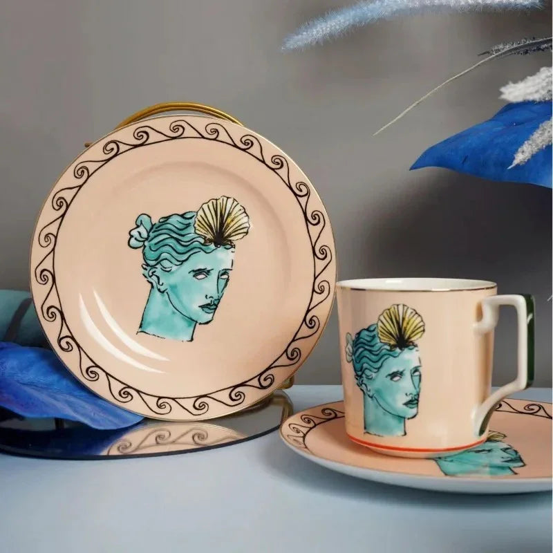 Juego de Platos Artísticos Mediterráneos | Vajilla Decorativa con Motivos Clásicos-plates-SeemSeem