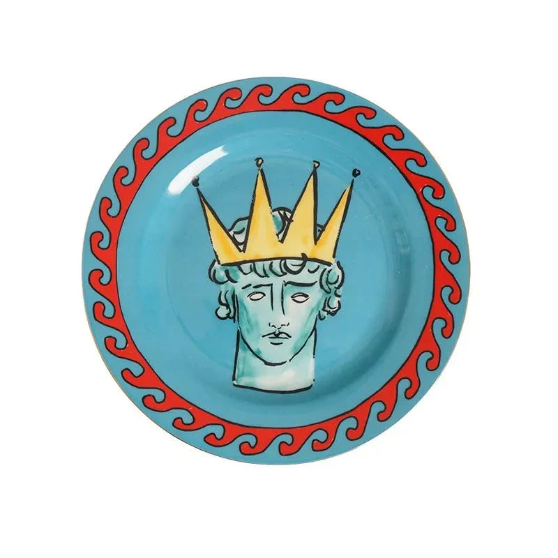 Juego de Platos Artísticos Mediterráneos | Vajilla Decorativa con Motivos Clásicos-plates-SeemSeem