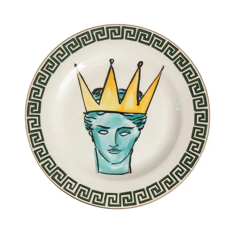 Juego de Platos Artísticos Mediterráneos | Vajilla Decorativa con Motivos Clásicos-plates-SeemSeem