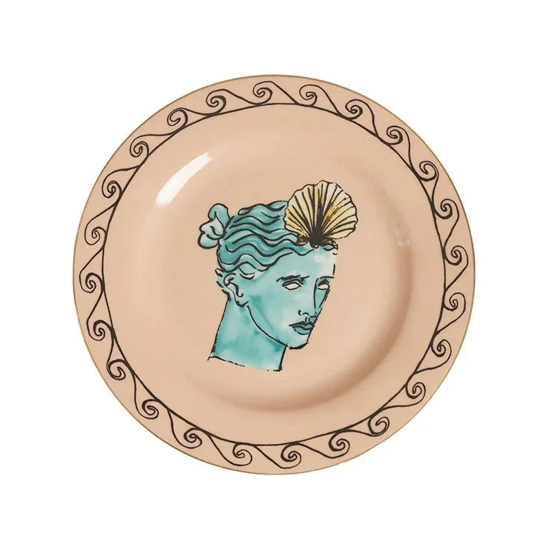 Juego de Platos Artísticos Mediterráneos | Vajilla Decorativa con Motivos Clásicos-plates-SeemSeem