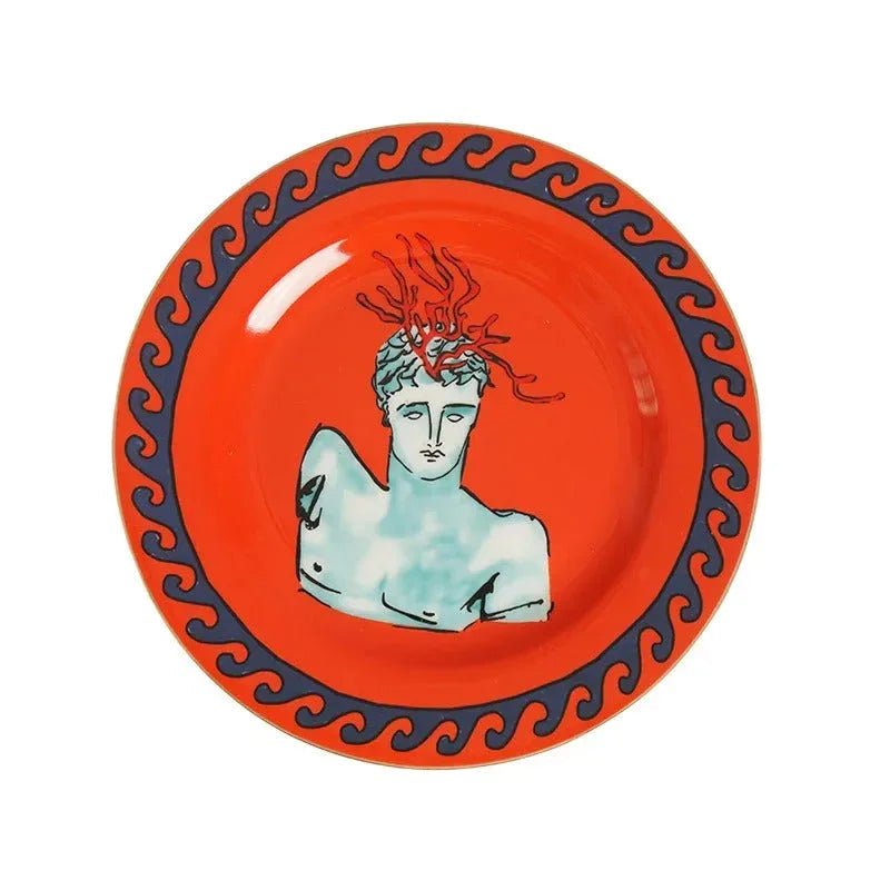 Juego de Platos Artísticos Mediterráneos | Vajilla Decorativa con Motivos Clásicos-plates-SeemSeem