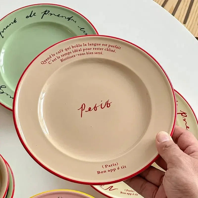 Juego De Vajilla Vintage Con Letras Decorativas | Platos Y Tazas Para Mesa-tablewear-SeemSeem