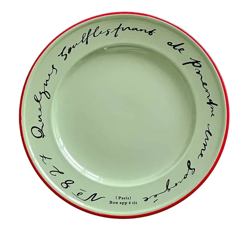 Juego De Vajilla Vintage Con Letras Decorativas | Platos Y Tazas Para Mesa-tablewear-SeemSeem