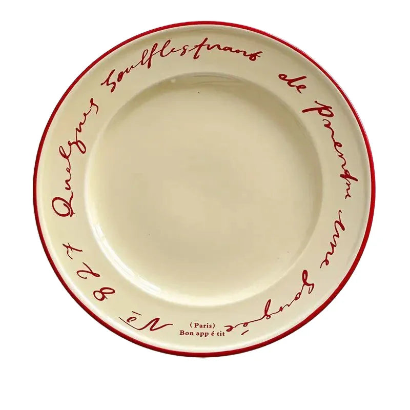Juego De Vajilla Vintage Con Letras Decorativas | Platos Y Tazas Para Mesa-tablewear-SeemSeem