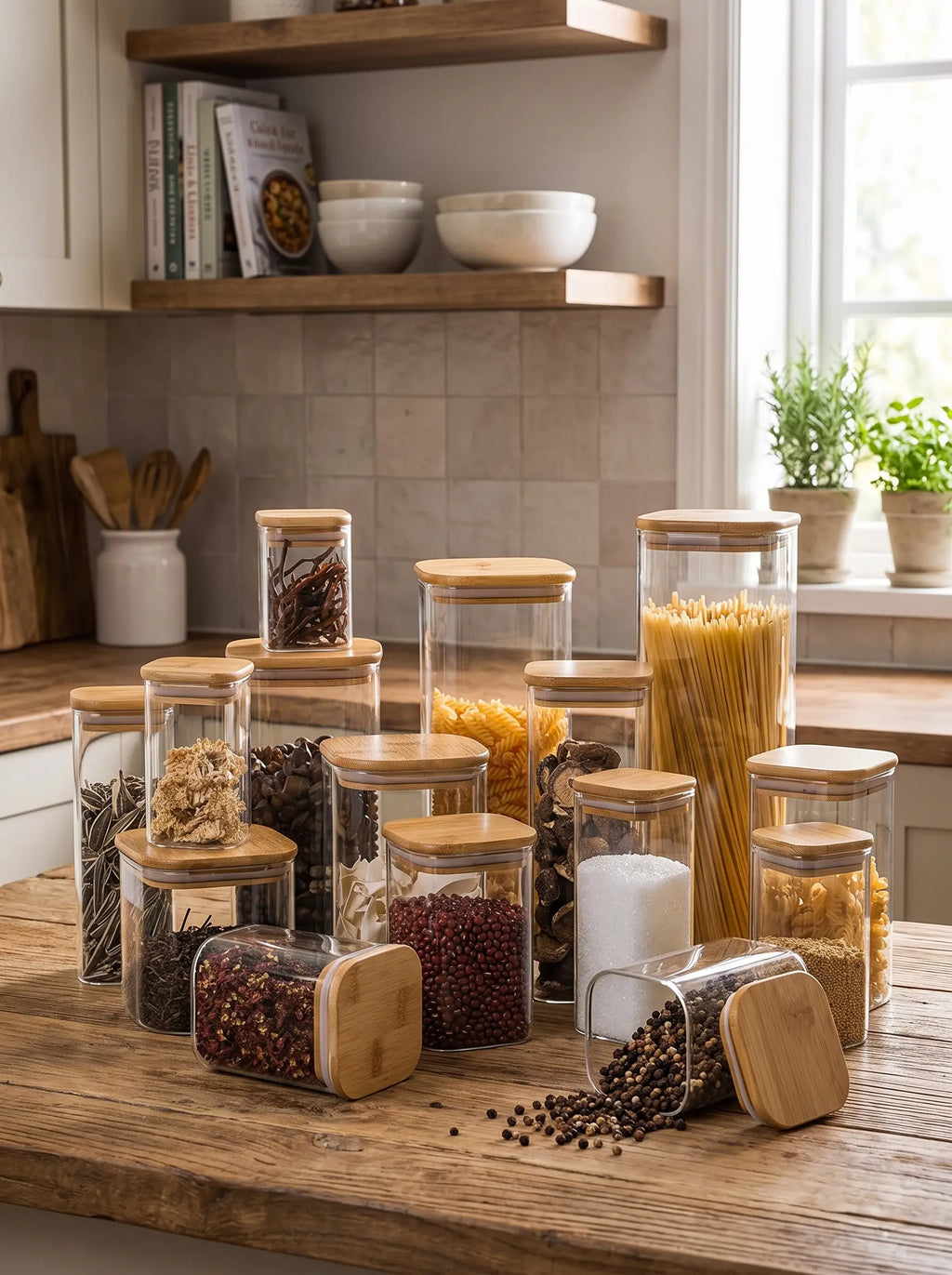 Juego De Recipientes Herméticos | Organizadores De Cocina Con Tapa
