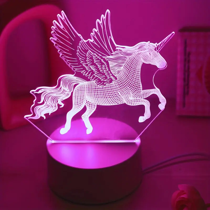 Lámpara 3D De Unicornio | Diseño Acrílico Iluminado-Lamp-SeemSeem