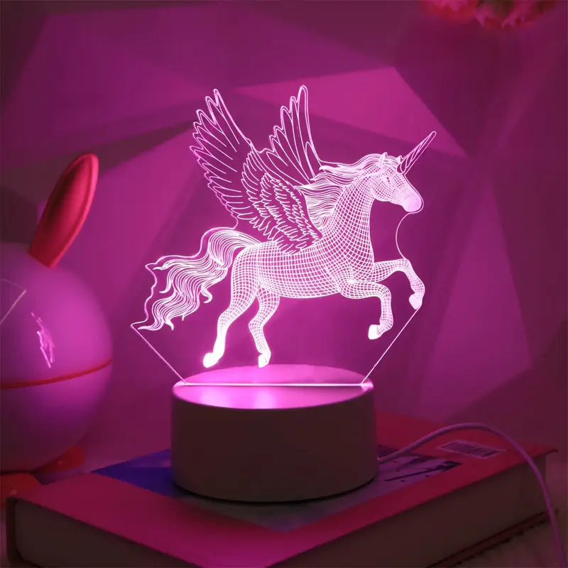 Lámpara 3D De Unicornio | Diseño Acrílico Iluminado-Lamp-SeemSeem