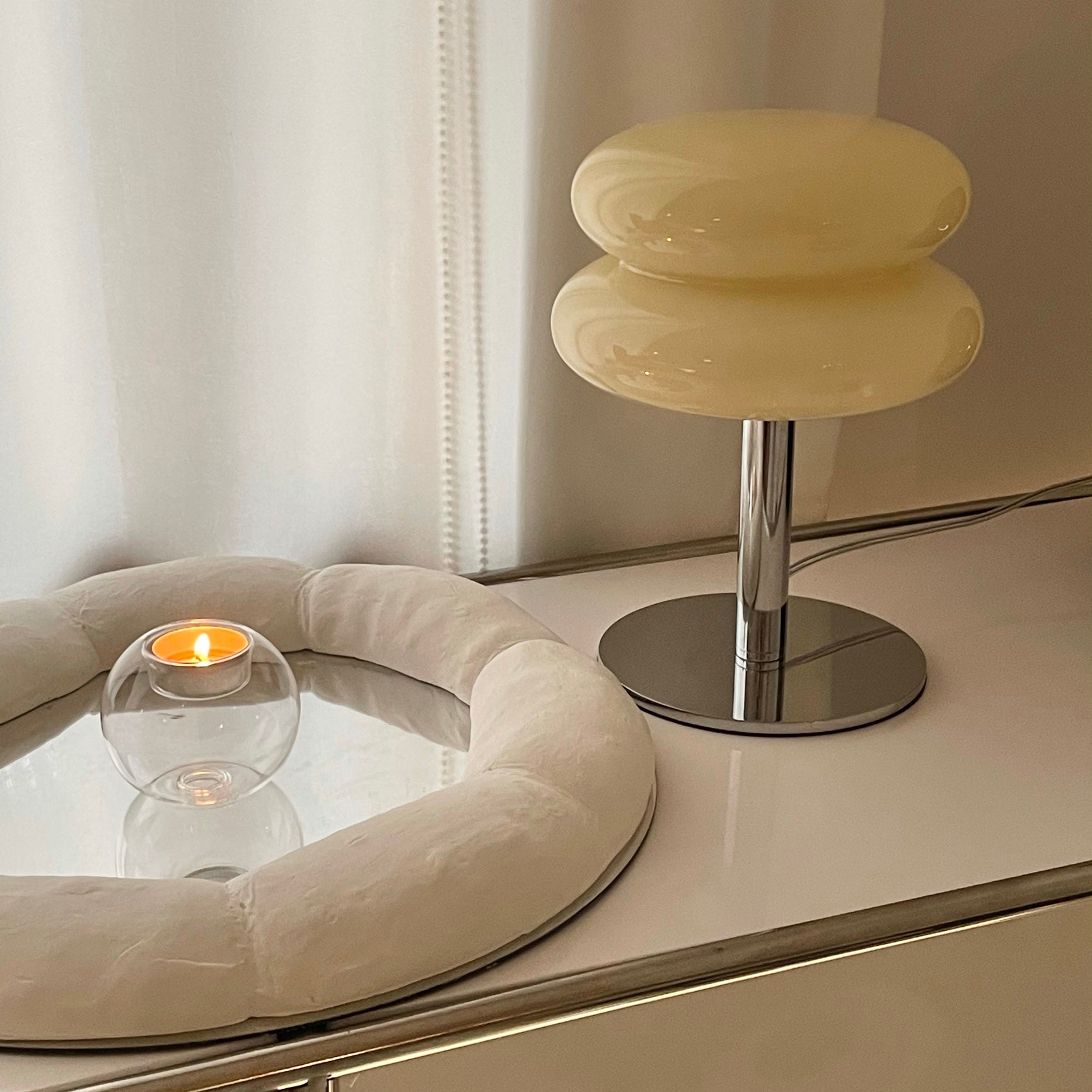 Lámpara de mesa de vidrio Macaron - Image 10