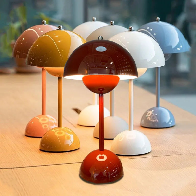Lámpara de Mesa Semiesférica Verde | Pantalla Curva Base Circular Para Iluminación Interior-Lamp-SeemSeem