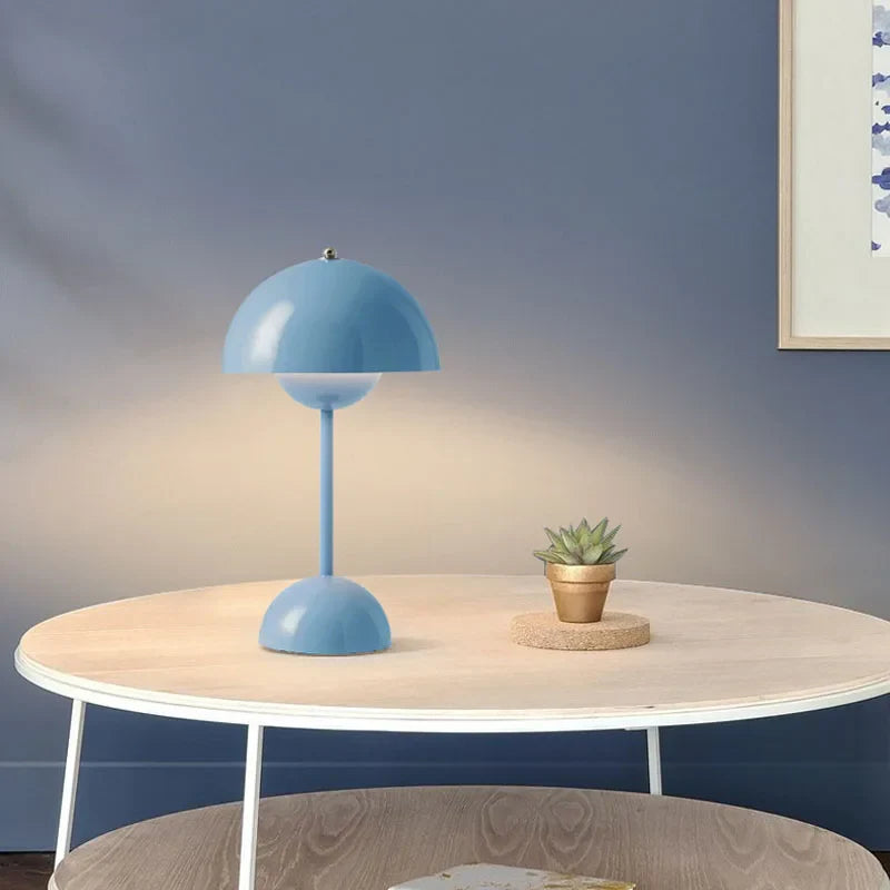 Lámpara de Mesa Semiesférica Verde | Pantalla Curva Base Circular Para Iluminación Interior-Lamp-SeemSeem