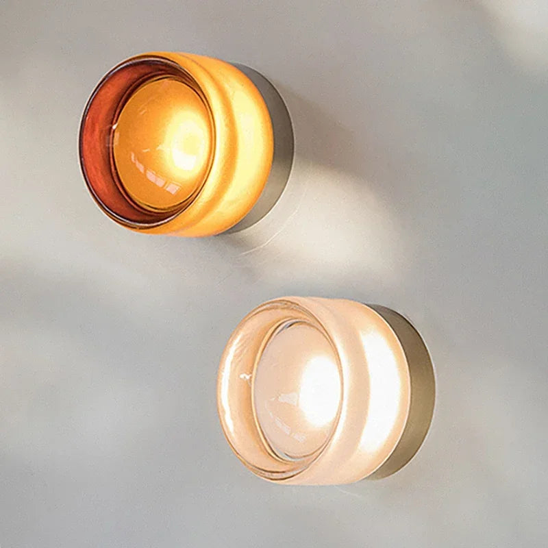 Circular Amber Wall Light | Round Shape Integrated Lighting Indoor Use-Lamp-SeemSeem