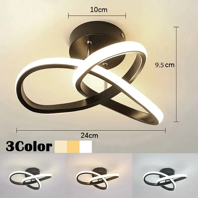 Lámpara de Techo LED Entrelazada | Aros Curvos Para Iluminación Interior-Lamp-SeemSeem