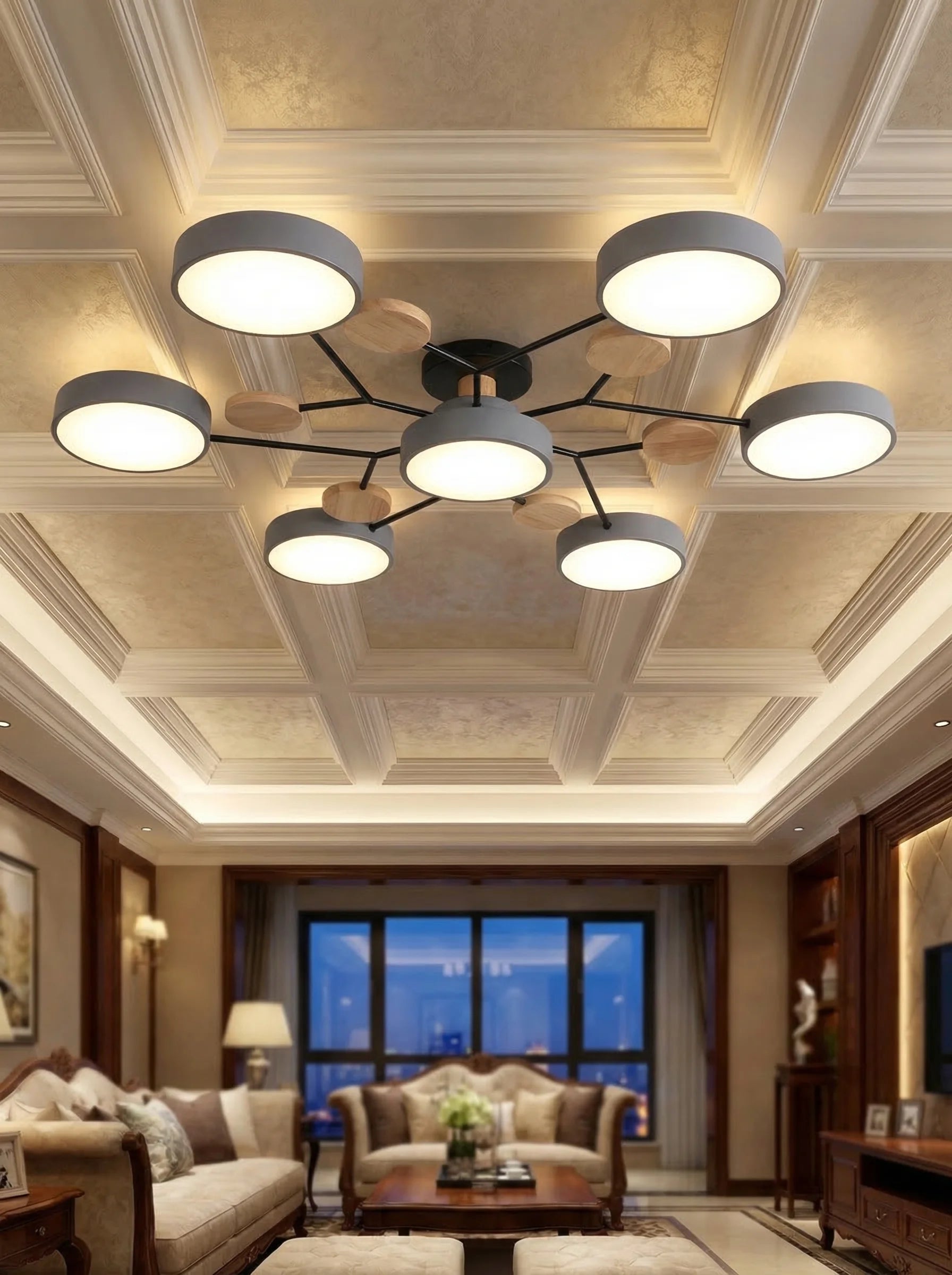 Lámpara De Techo LED Moderna Para Salón | Plafón Circular Moderno-Ceiling Light-SeemSeem